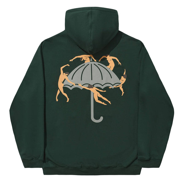 Pull a capuche  Hélas homme vert forêt avec graphisme danse parapluie dans le dos - Vue de dos