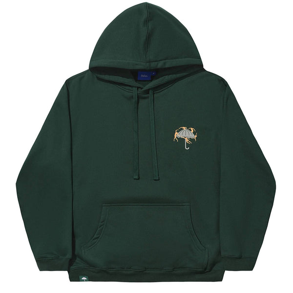 Pull a capuche  Hélas homme vert forêt avec graphisme danse parapluie dans le dos - Vue de face