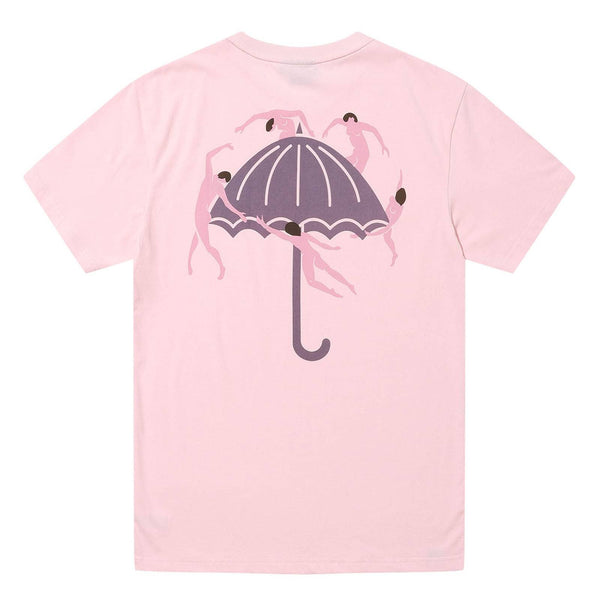 T-shirt Hélas rose homme graphisme danse parapluie  dans le dos - vue de dos 