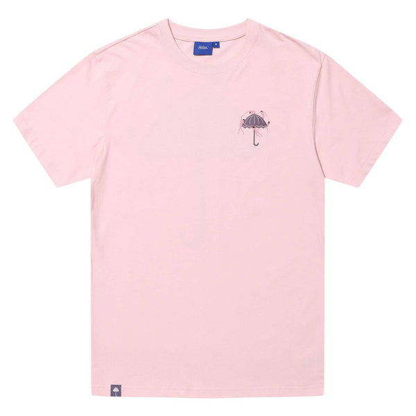 T-shirt Hélas rose homme graphisme danse parapluie  dans le dos - vue de face