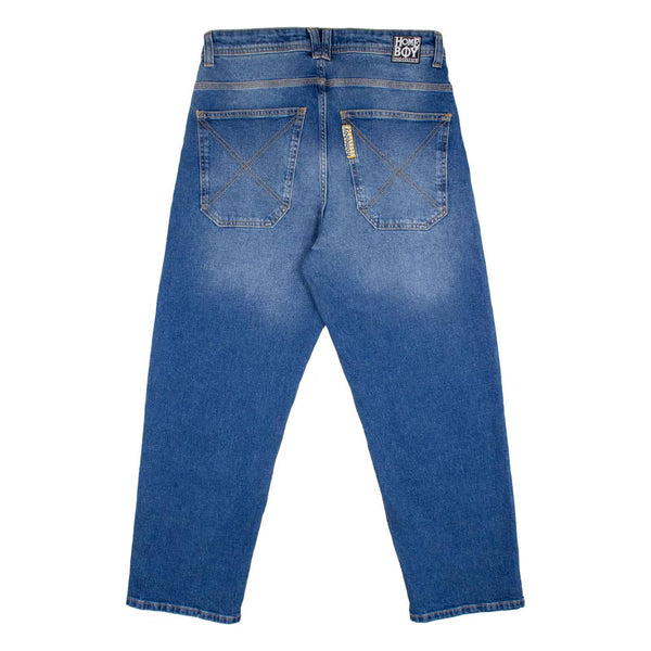Pantalon Jeans Baggy Bleu délavé vue de dos