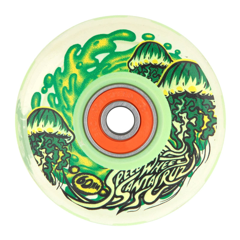 Roues Slime Balls Jellyfish vert transparent 60mm 78a vue de face