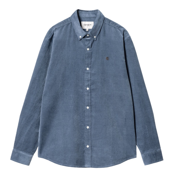 LS Madison Fine Cord Shirt // Hudson Blue/Black