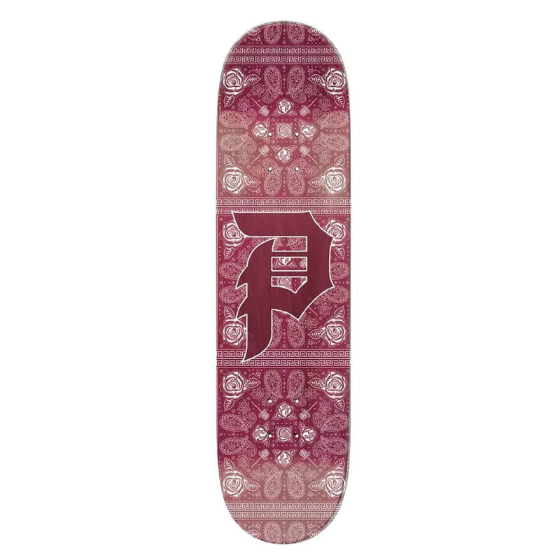 Planche de skate Primitive Rouge Graphisme Bandana Paisley vue de face