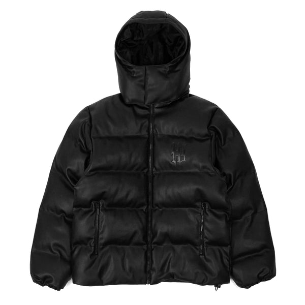 Puffer Hood Faux Leather // Black