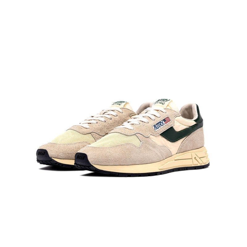 sneakers reelwind autry beige et verte vue de trois quarts