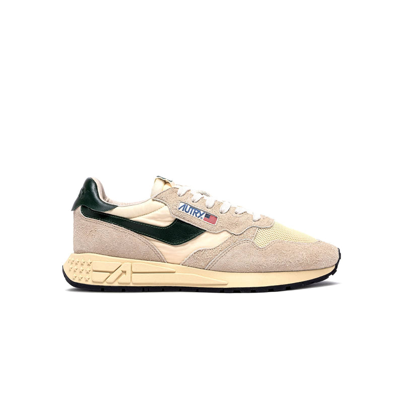 sneakers reelwind autry beige et verte vue de profil