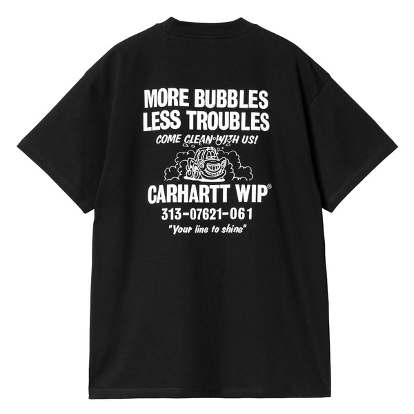 SS Less Troubles T-shirt // Black/White