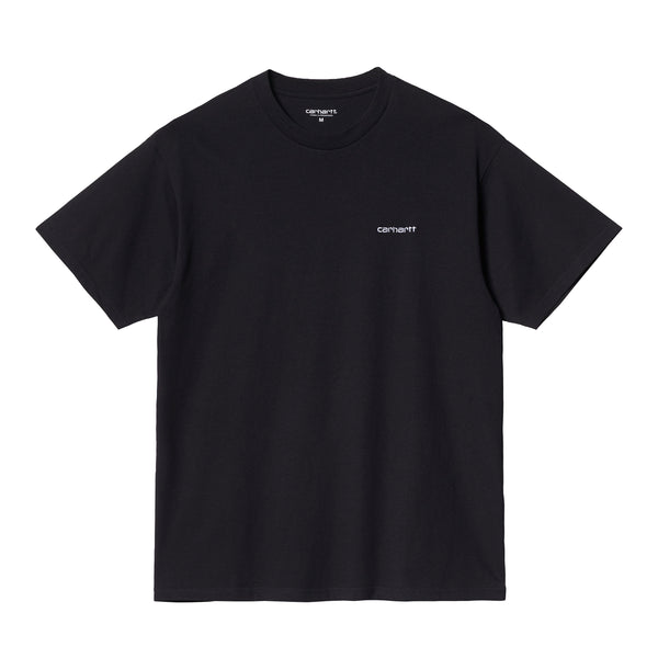 SS Script Embroidery T-shirt // Black/White
