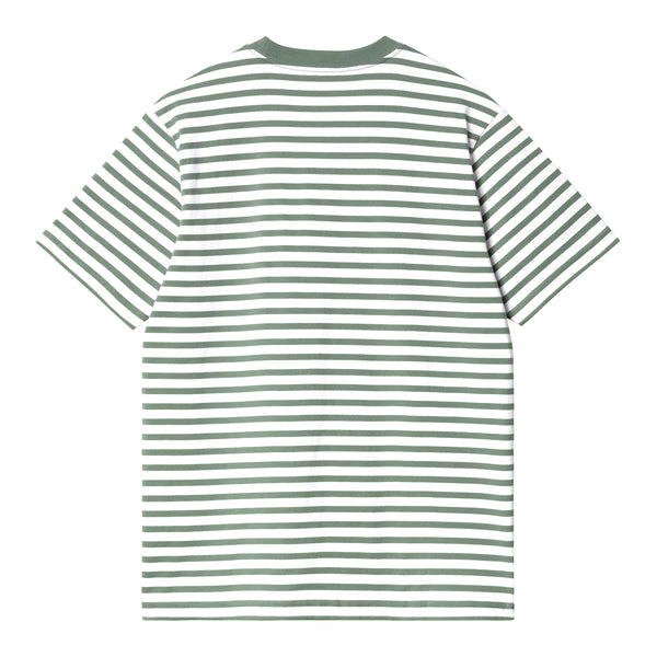 SS Seidler Pocket T-shirt // Seidler Tripe // Park/White