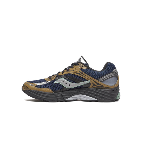 sneakers saucony progrid omni 9 bleu et brunes vues de profil intérieur