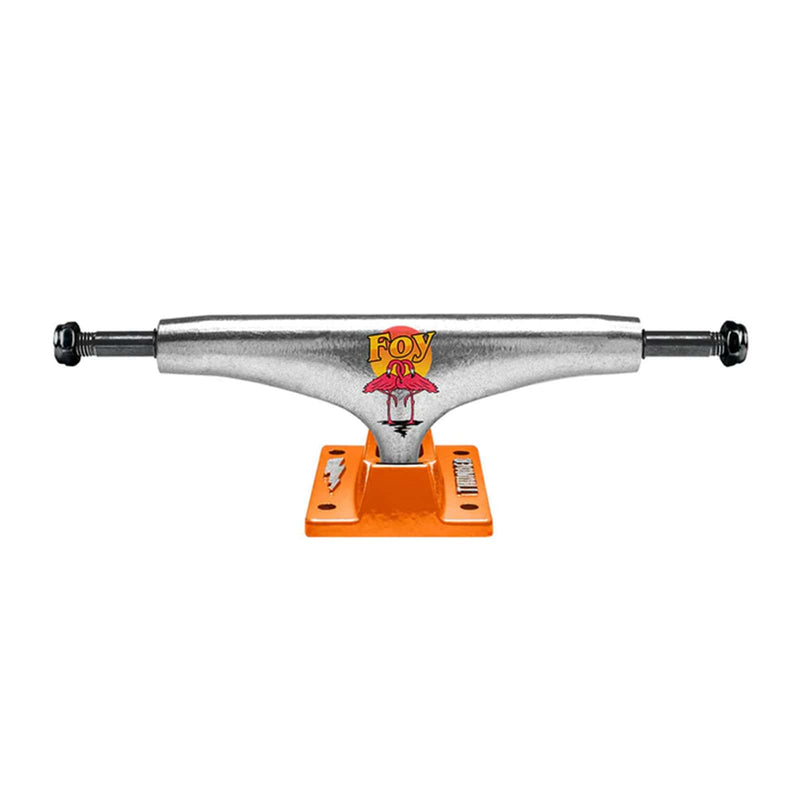Trucks Thunder Pro Jamie Foy argent et orange mottif flamand rose vue de face