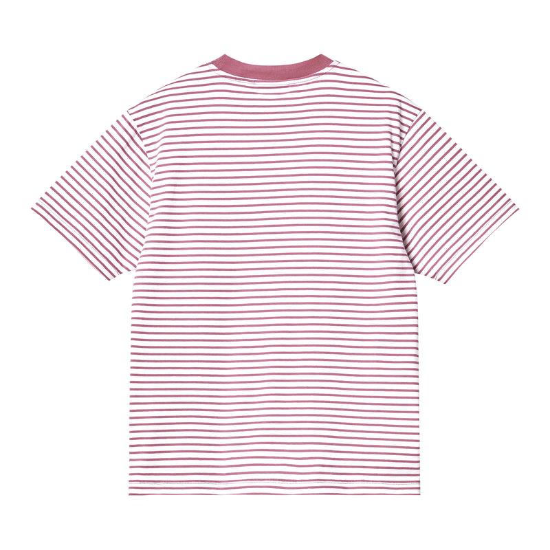W' Coleen T-shirt // Coleen Stripe// White/Magenta