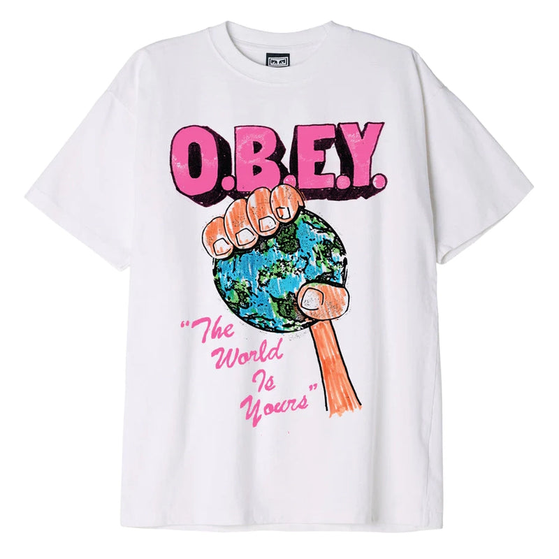 T-shirts - Obey - The World Is Yours Tee // White - Stoemp