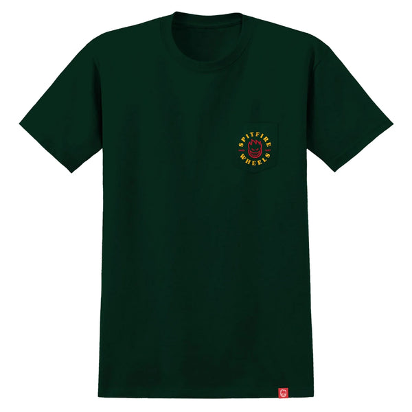 T-shirts - Spitfire - Bighead SS Pocket T-Shirt // Forest Green/Red/Gold - Stoemp