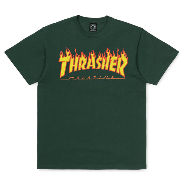 Dark Slate Gray SS Tee Flame // Forest Green T-shirts Thrasher