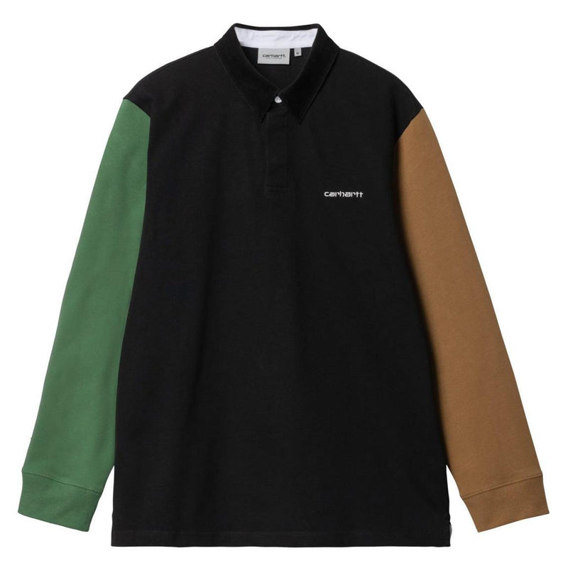 Polos - Carhartt WIP - L/S Cord Rugby Shirt // Black/Multicolor - Stoemp
