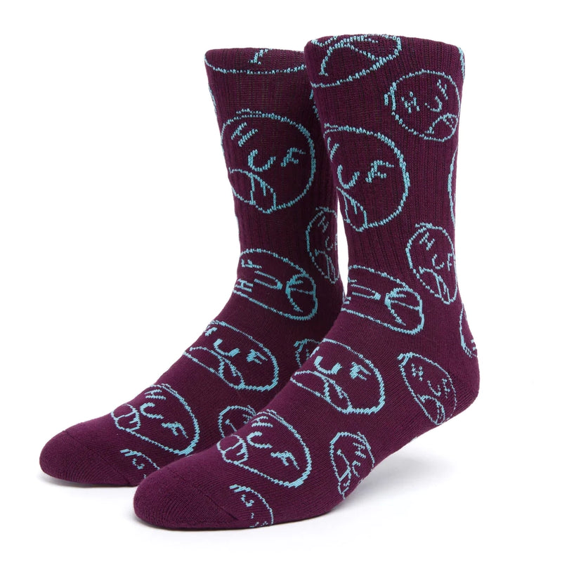 Chaussettes - Huf - Blah Crew Sock // Purple - Stoemp