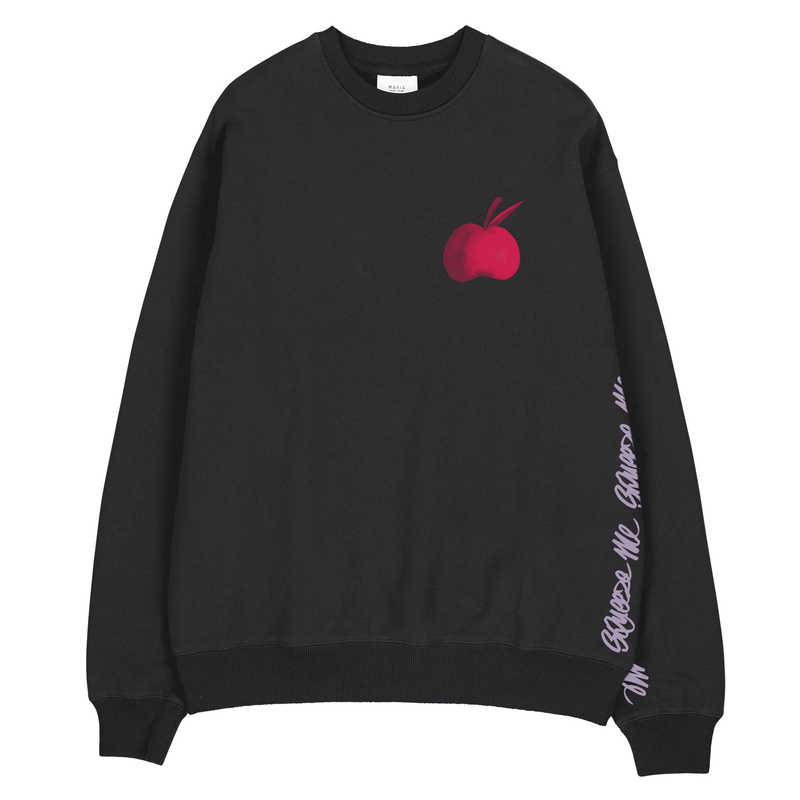 Sweats sans capuche - Makia - Apple Sweatshirt // Noir - Stoemp