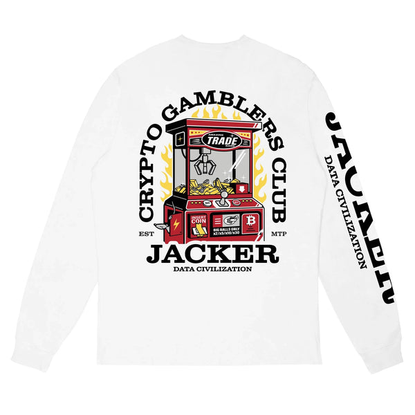 T-shirts - Jacker - LS Crypto Club T-shirt // White - Stoemp
