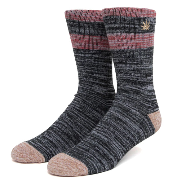Chaussettes - Huf - Embroidered Pl Melange Sock // Forest Green - Stoemp