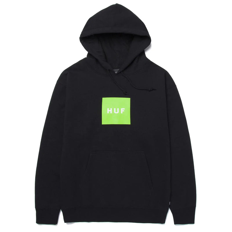 Sweats à capuche - Huf - Essentials Box Logo P/O Hoodie // Black/Green - Stoemp