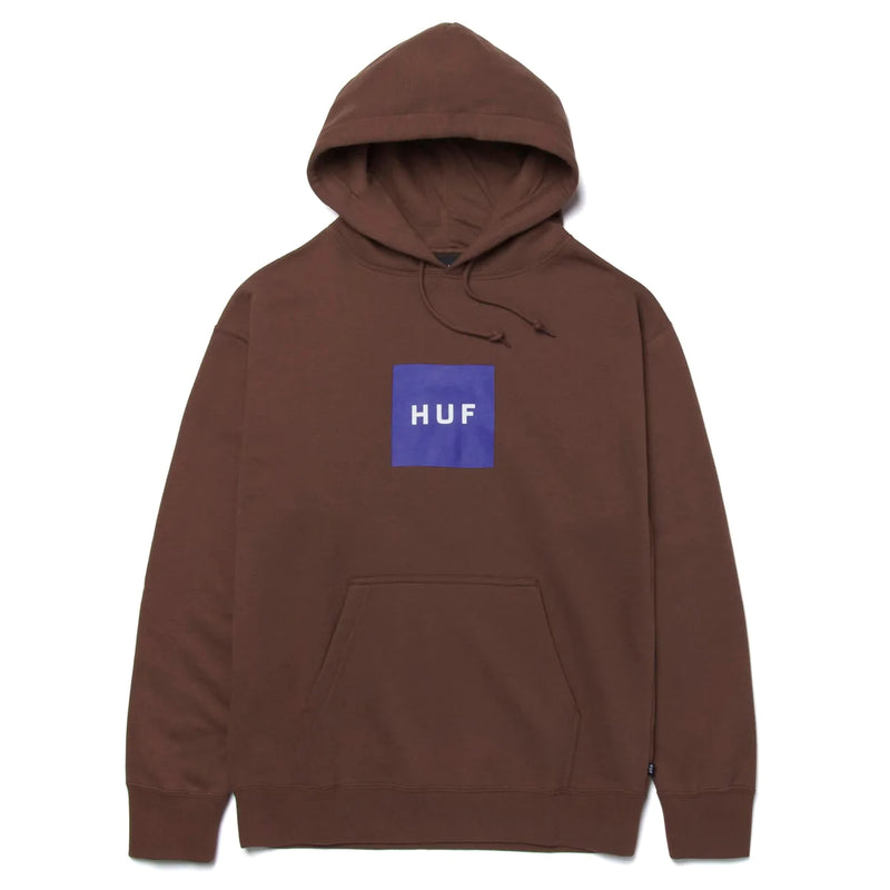 Sweats à capuche - Huf - Essentials Box Logo PO Hoodie // Brown - Stoemp