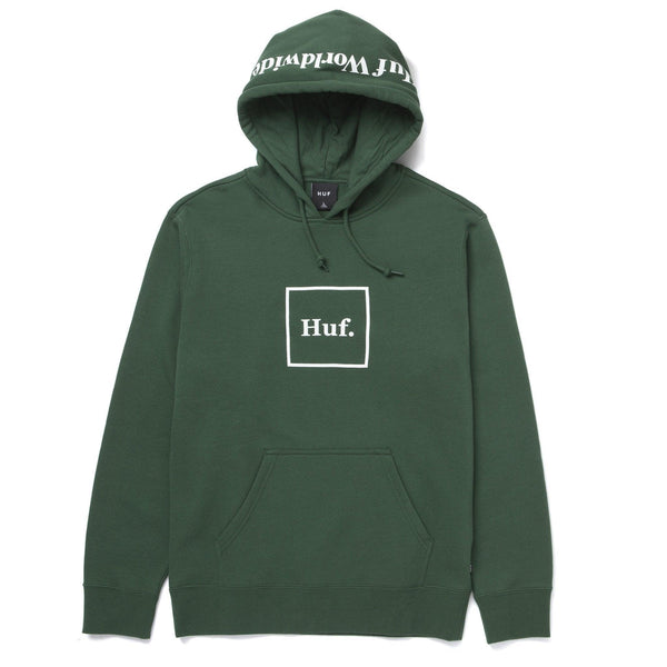 Sweats à capuche - Huf - Essentials Box Logo P/O Hoodie // Dark Green - Stoemp