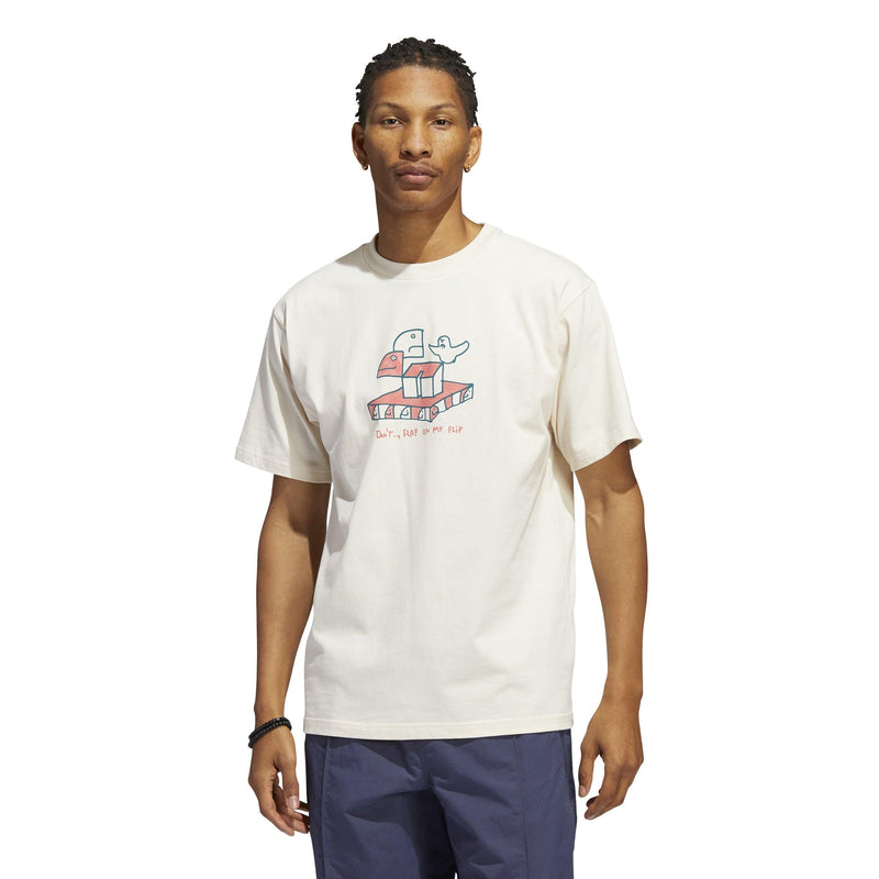 T-shirts - Adidas Skateboarding - Shmoofoil Don't Flip T-shirt // Wonder White/Multicolor // HC2192 - Stoemp