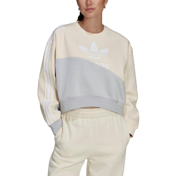 Sweats sans capuche - Adidas - Split Trefoil Sweatshirt // Wonder White // HC7055 - Stoemp