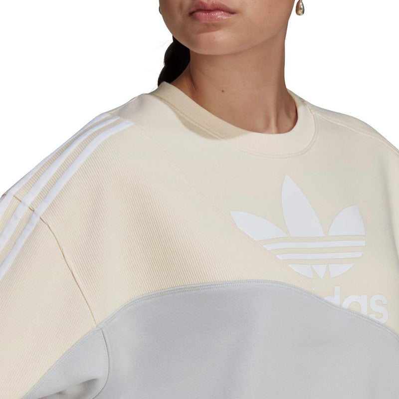 Sweats sans capuche - Adidas - Split Trefoil Sweatshirt // Wonder White // HC7055 - Stoemp