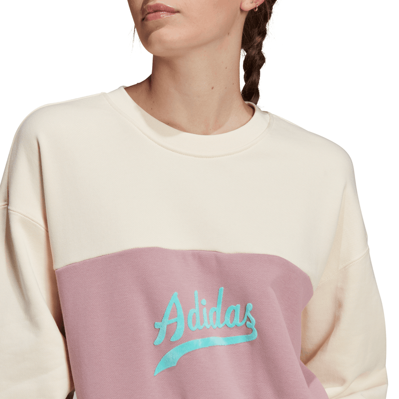 Sweats sans capuche - Adidas - W' BBall Sweater // White/Shadow Navy // HD9783 - Stoemp