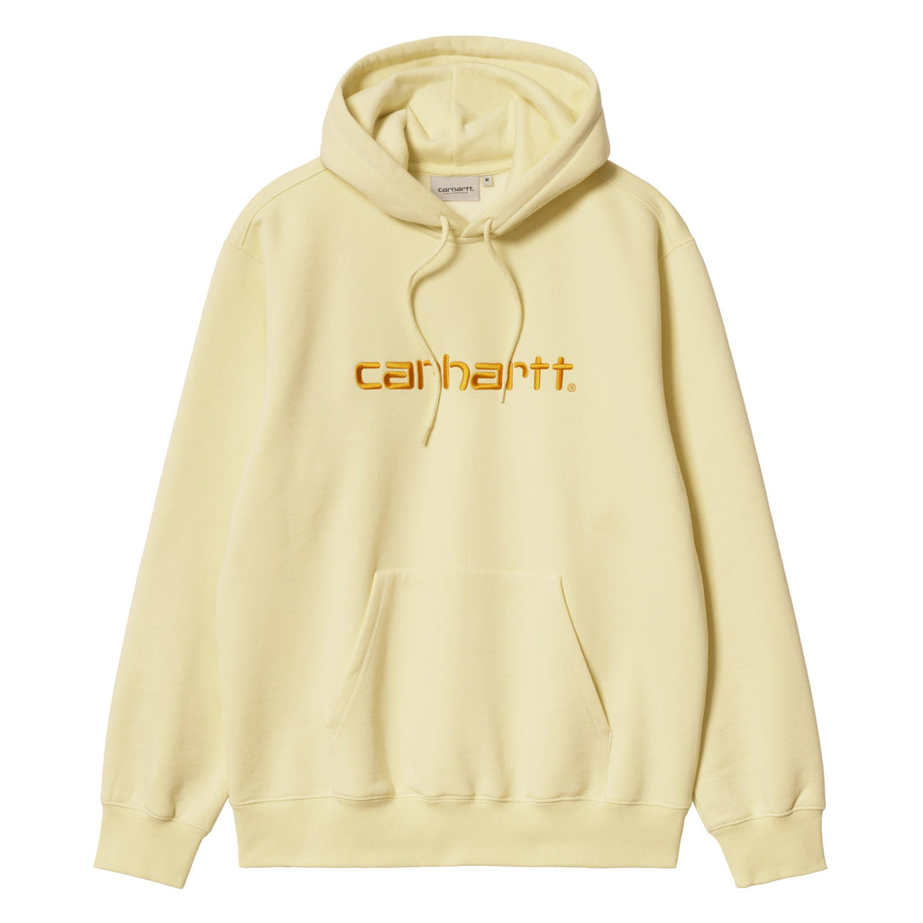 W' Hooded Carhartt Sweatshirt // Soft Yellow/Popsicle