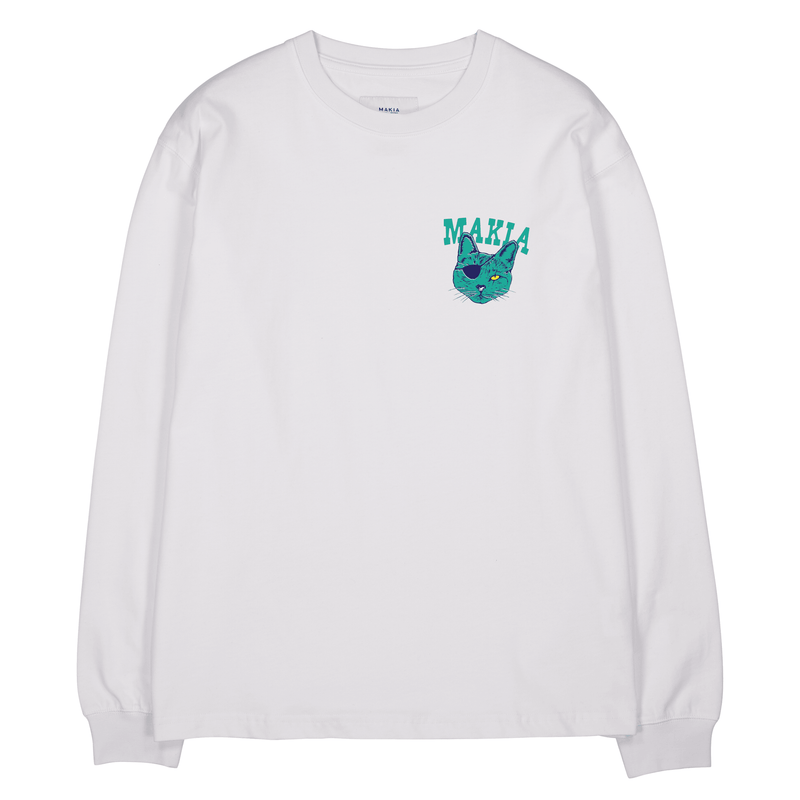 T-shirts - Makia - Sea Cat Long Sleeve // White - Stoemp