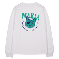 T-shirts - Makia - Sea Cat Long Sleeve // White - Stoemp