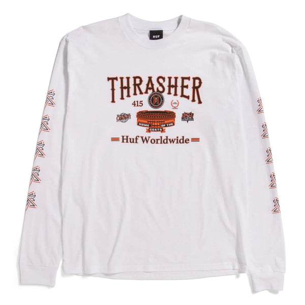 T-shirts - Huf - Huf x Thrasher // Monteray LS Tee // White - Stoemp