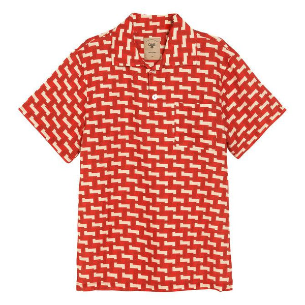 Chemises - Oas - Girona Linen Shirt // Red Layer Zig - Stoemp