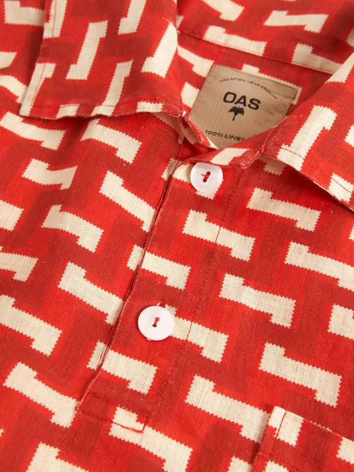 Chemises - Oas - Girona Linen Shirt // Red Layer Zig - Stoemp