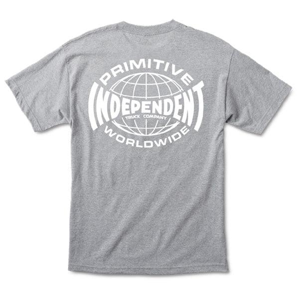 T-shirts - Primitive - Global Tee // PRIMITIVE x INDEPENDENT // Athletic Heather - Stoemp