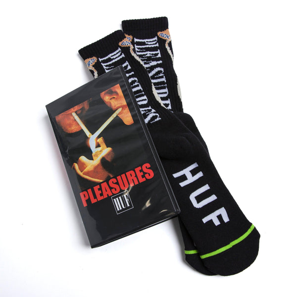 Chaussettes - Huf - HUF X PLEASURES // Spore Sock // Black - Stoemp