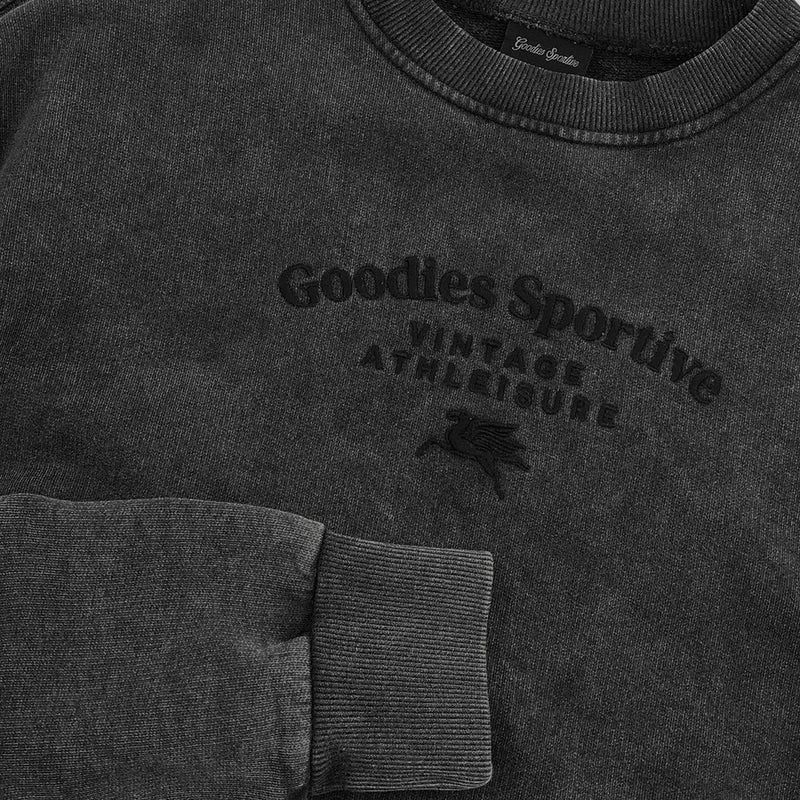 Sweats sans capuche - Goodies Sportive - Garment Dye Crewneck //  Black - Stoemp