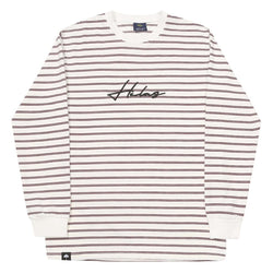 T-shirts - Hélas - Rayure LS Tee // White/Burgundy - Stoemp