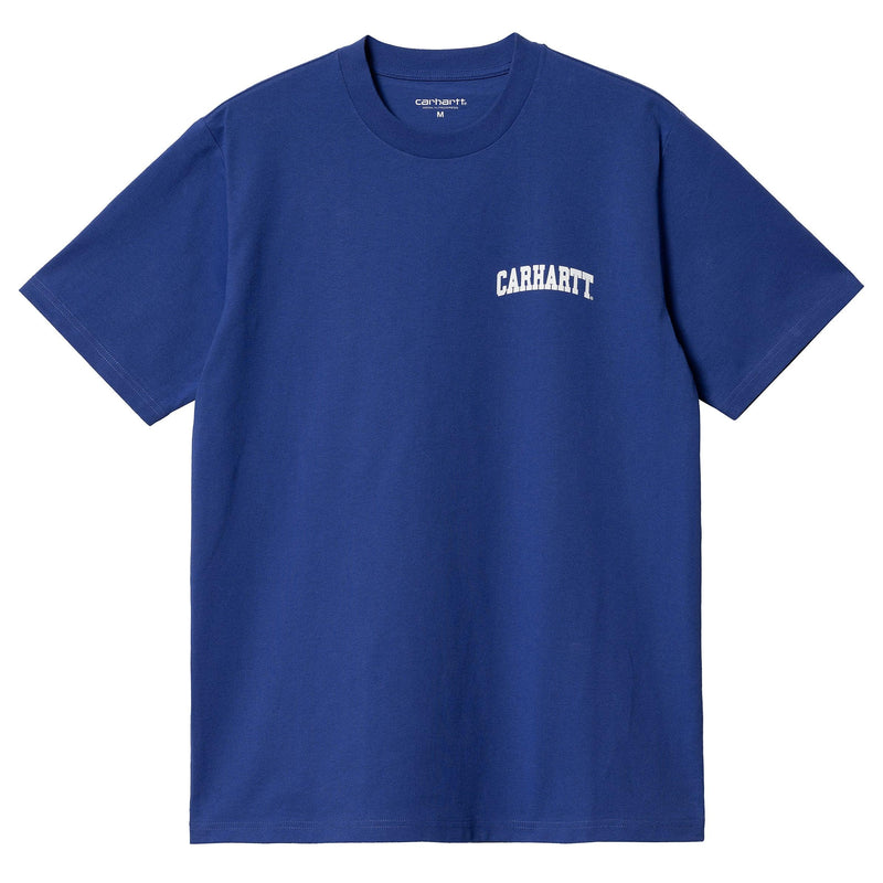 T-shirts - Carhartt WIP - SS University Script // Lazurite/White - Stoemp