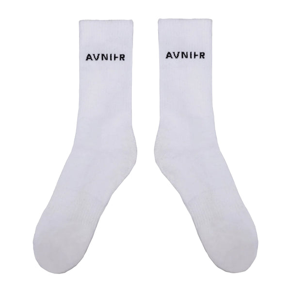 Chaussettes - Avnier - Loop Horizontal Socks // White - Stoemp