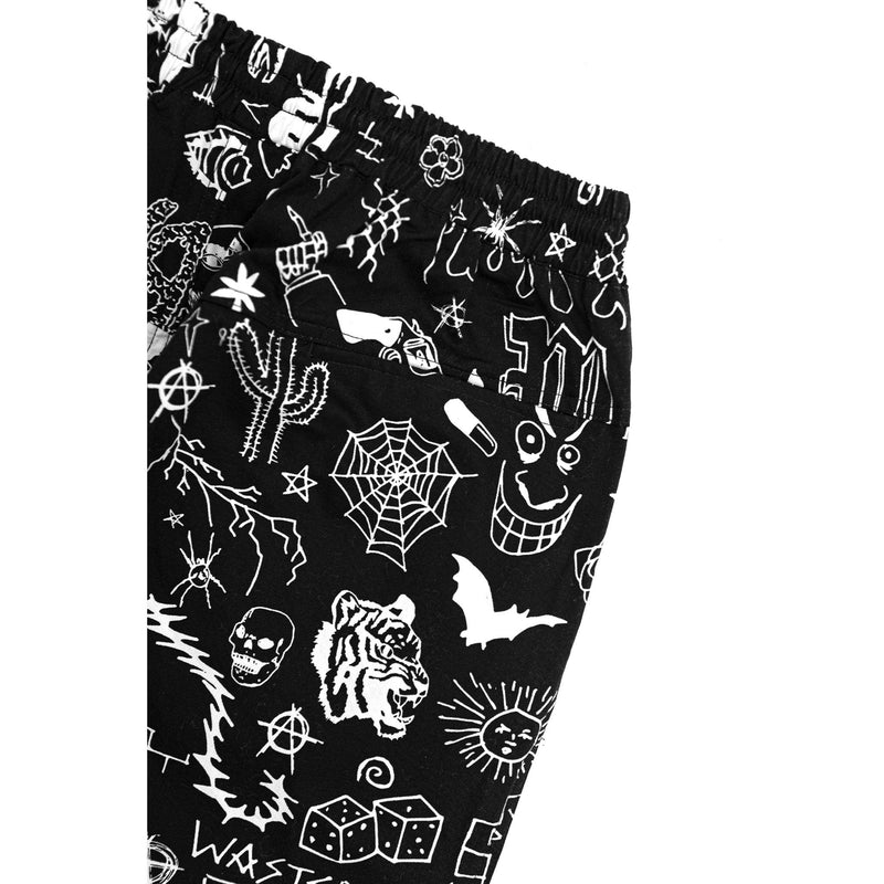 Pantalons - Wasted Paris - Surf Pants Locals Allover // Black - Stoemp