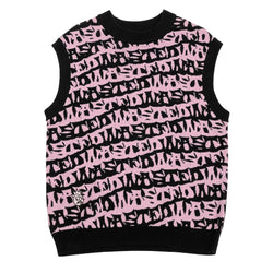 Pulls - Wasted Paris - Sweater Vest Allover Method // Black/Sour Pink - Stoemp