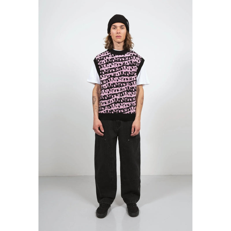 Pulls - Wasted Paris - Sweater Vest Allover Method // Black/Sour Pink - Stoemp