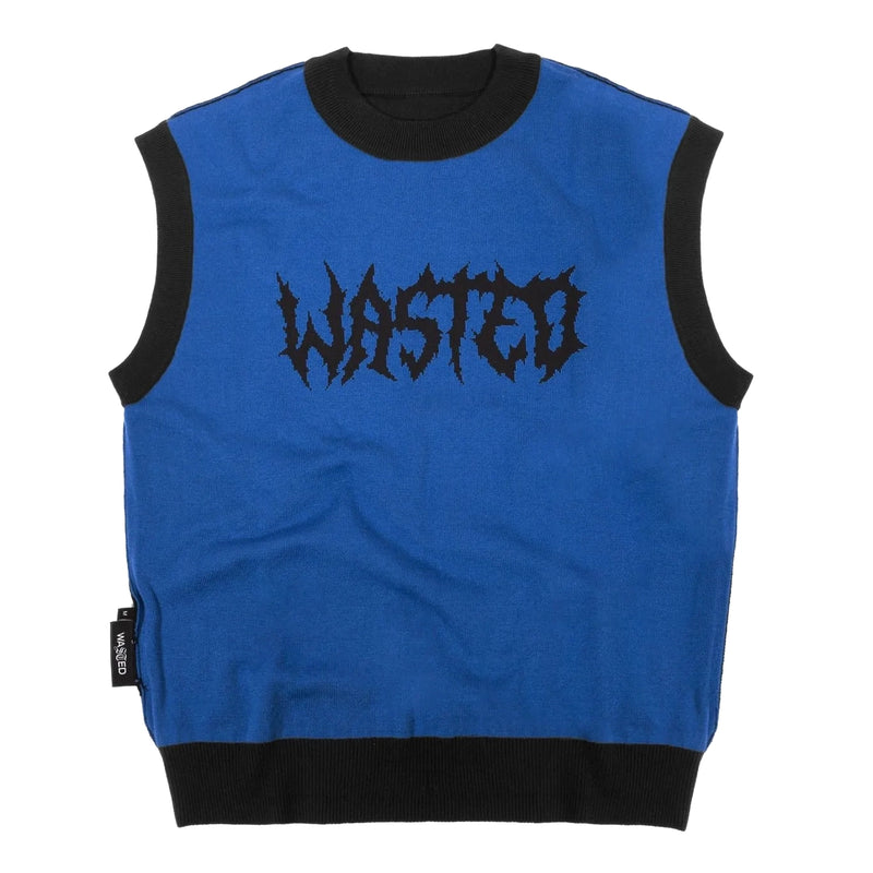 Sweats sans capuche - Wasted Paris - Sweater Vest Razor Revers // Black/Minor Blue - Stoemp