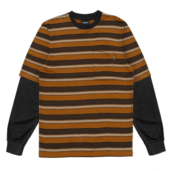 T-shirts - Wasted Paris - Age Stripe T-shirt // Brown/Sand/Black - Stoemp