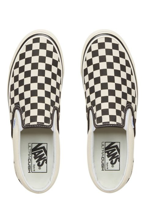 Dark Slate Gray Classic Slip-On 98 Dx (Anaheim factory) Checkerboard // Black/White Sneakers Vans